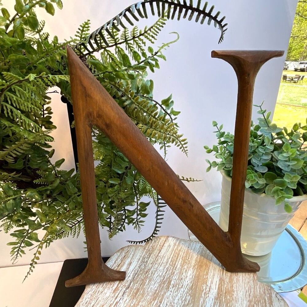Letter N Wooden Vintage letter N